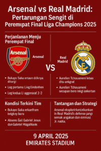 Infografis Arsenal VS Real Madrid