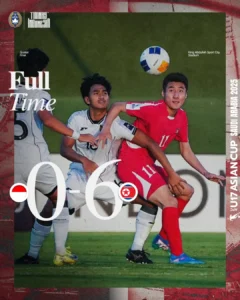 Timnas Indonesia U-17 Dibantai Korea Utara 0-6 di Perempatfinal Piala Asia U-17 2025