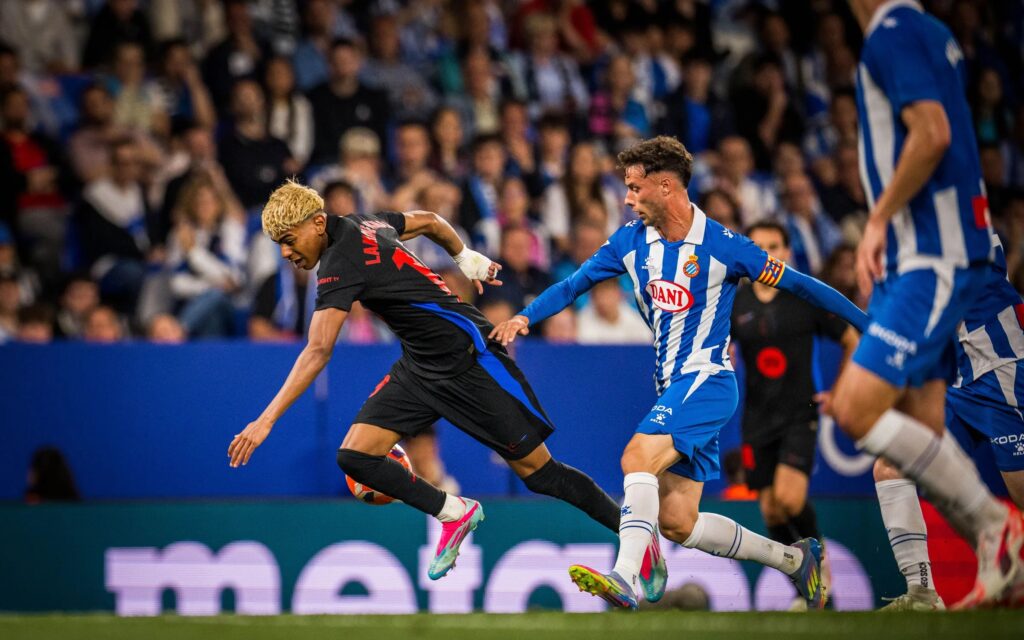 Lamine Yamal saat berhadapan Espanyol