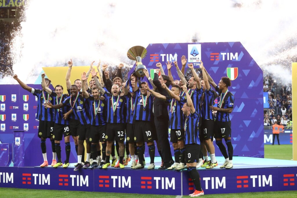 Perayaan Inter Milan saat meraih Scudetto
