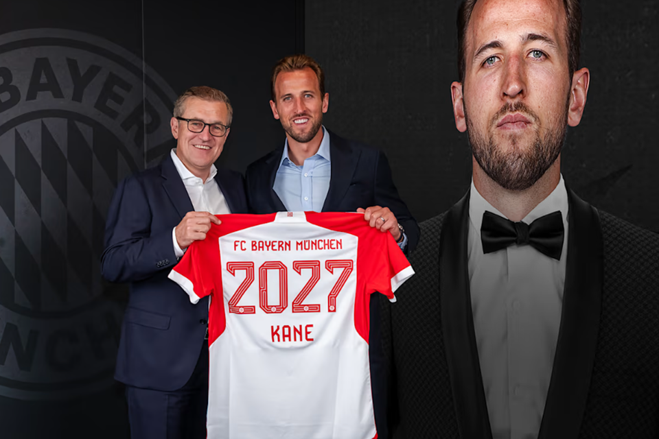 Harry Kane saat diperkenalkan jadi pemain Bayern Munchen