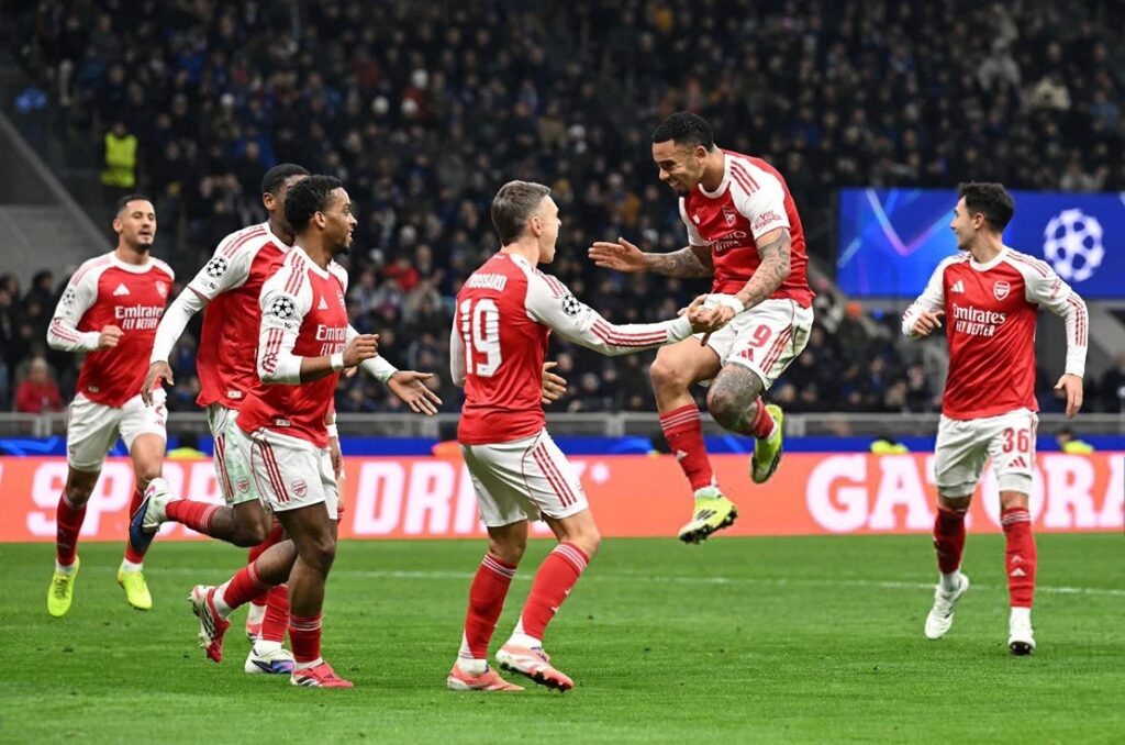 kulitbandar.id, - selebrasi gol gabriel jesus usai menang atas inter milan